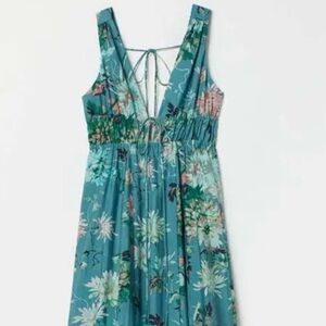 New Beautiful Teal Floral Maxi Skirt - Women